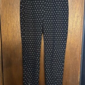 Stylish Black Patterned Women’s Ankle Pants